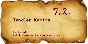 Tandler Karina névjegykártya